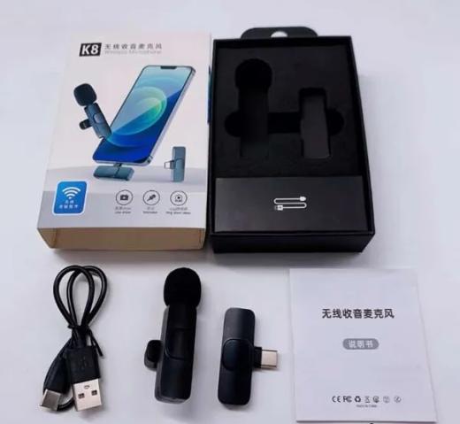 K8 Wireless Microphone for YouTube Vlogging, Video Recording Online Classes with Noise Cancellation Mic Supports ( Type C) — Phone & Accessories — inLantern বাংলাদেশ
